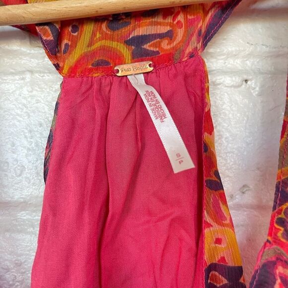 Free People Strawberry Halter Vibrant Paisley Top - Picture 3 of 4